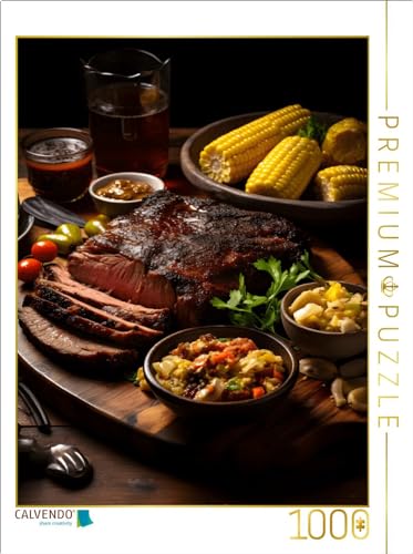 CALVENDO Puzzle Smoked Brisked vom Grill mit Maiskolben | Lege-Größe cm Foto-Puzzle für glückliche Stunden von CALVENDO