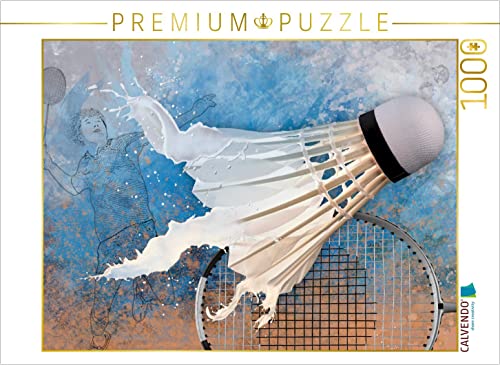 CALVENDO Puzzle Sport trifft Splash - Badminton 1000 Teile Lege-Größe 64 x 48 cm Foto-Puzzle Bild von Marion Krätschmer von CALVENDO