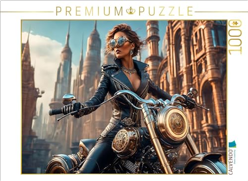 CALVENDO Puzzle Steampunk Bikerbraut | Lege-Größe cm Foto-Puzzle für glückliche Stunden von CALVENDO