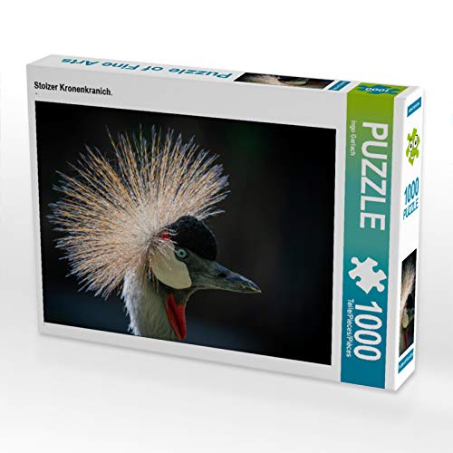CALVENDO Puzzle Stolzer Kronenkranich. 1000 Teile Puzzle quer | 1000 Teile Lege-Größe 64 x 48 cm Foto-Puzzle für glückliche Stunden von CALVENDO