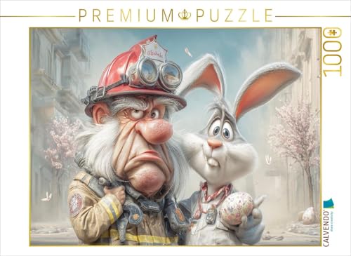 CALVENDO Puzzle Tatütata, der Hase ist da! | 1000 Teile Lege-Größe 64 x 48 cm Foto-Puzzle für glückliche Stunden von CALVENDO
