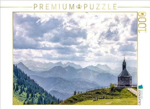CALVENDO Puzzle Tegernseer Kirche auf dem Wallberg mit Blick auf die Alpen | Lege-Größe cm Foto-Puzzle für glückliche Stunden von CALVENDO