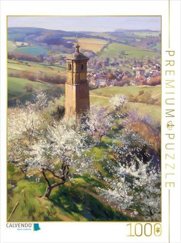 CALVENDO Puzzle Turm mit Kirschbäumen | 1000 Teile Lege-Größe 48 x 64 cm Foto-Puzzle für glückliche Stunden von CALVENDO
