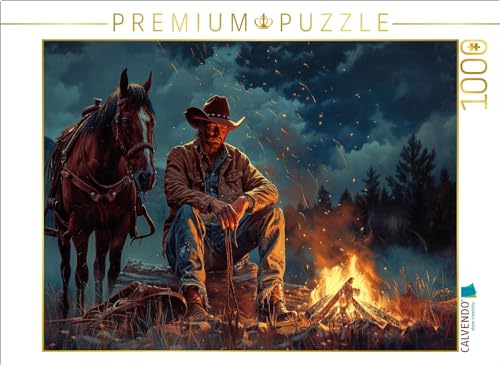 CALVENDO Puzzle Verdienter Feierabend - Cowboy und Pferd am Lagerfeuer | 1000 Teile Lege-Größe 64 x 48 cm Foto-Puzzle für glückliche Stunden CALVENDO Puzzle Verdienter Feierabend - Cowboy und Pferd am Lagerfeuer | 1000 Teile Lege-Größe 64 x 48 cm Foto-Puzzle für glückliche Stunden von CALVENDO
