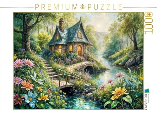 CALVENDO Puzzle Verträumtes Feenhaus am Bach | 1000 Teile Lege-Größe 64 x 48 cm Foto-Puzzle für glückliche Stunden von CALVENDO