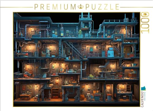 CALVENDO Puzzle Verwinkelte Räume in einem Computer Spiel - Gamer Nostalgie | 1000 Teile Lege-Größe 64 x 48 cm Foto-Puzzle für glückliche Stunden von CALVENDO