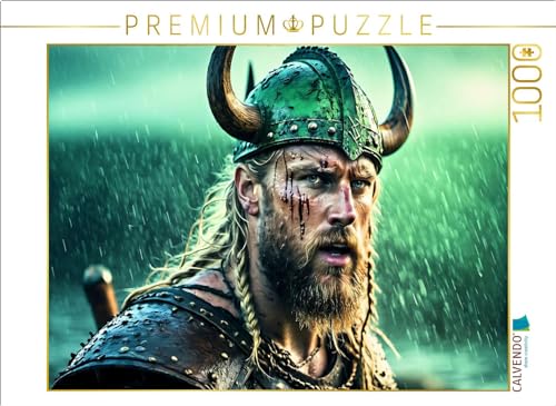 CALVENDO Puzzle Vom Kampf gezeichneter Wikinger mit gehörntem Helm im Schein des Nordlichts | 1000 Teile Lege-Größe 64 x 48 cm Foto-Puzzle für glückliche Stunden CALVENDO Puzzle Vom Kampf gezeichneter Wikinger mit gehörntem Helm im Schein des Nordlichts | 1000 Teile Lege-Größe 64 x 48 cm Foto-Puzzle für glückliche Stunden von CALVENDO
