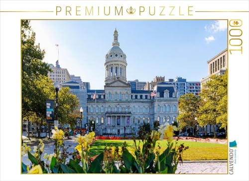 CALVENDO Puzzle War Memorial Plaza und Baltimore City Hall in Downtown Baltimore, Maryland, USA | 1000 Teile Lege-Größe 64 x 48 cm Foto-Puzzle für glückliche Stunden von CALVENDO