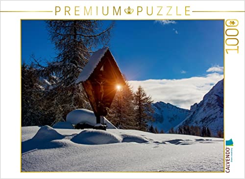 CALVENDO Puzzle Wegkreuz in den Bergen/Südtirol 1000 Teile Puzzle quer | 1000 Teile Lege-Größe 64 x 48 cm Foto-Puzzle für glückliche Stunden von CALVENDO