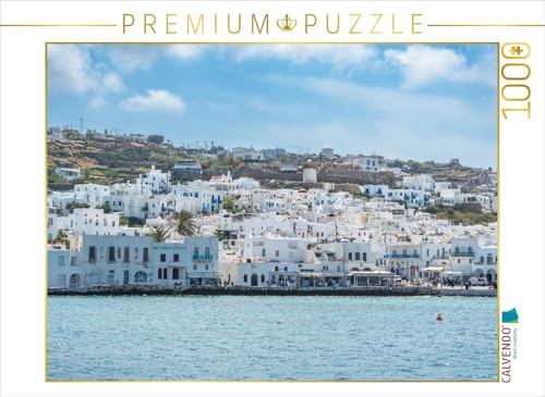 CALVENDO Puzzle Weiße Häuser auf Mykonos - Griechenlands Küstenidylle in der Ägäis | 1000 Teile Lege-Größe 64 x 48 cm Foto-Puzzle für glückliche Stunden von CALVENDO