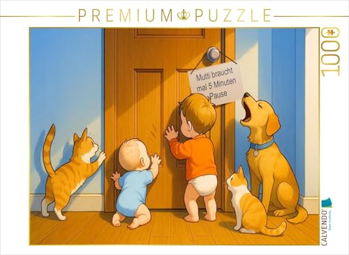 CALVENDO Puzzle Wenn Mutti mal kurz auf Toilette ist | 1000 Teile Lege-Größe 64 x 48 cm Foto-Puzzle für glückliche Stunden von CALVENDO