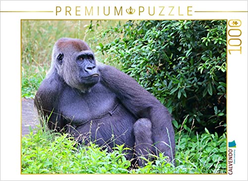 CALVENDO Puzzle Westlicher Flachlandgorilla – Tiefenentspannt im Paradies 1000 Teile Puzzle quer | 1000 Teile Lege-Größe 64 x 48 cm Foto-Puzzle für glückliche Stunden von CALVENDO