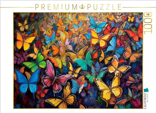 CALVENDO Puzzle Wimmelbild - Kunterbuntes Treiben von Schmetterlingen | 1000 Teile Lege-Größe 64 x 48 cm Foto-Puzzle für glückliche Stunden von CALVENDO