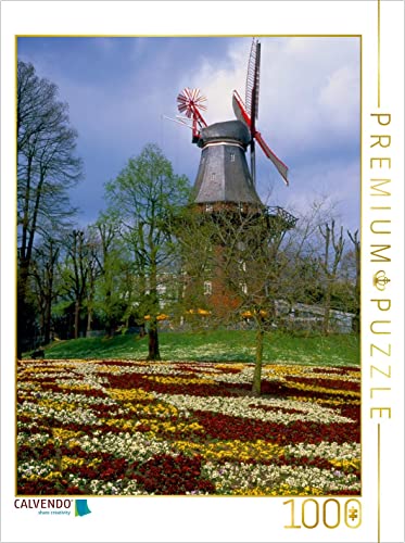 CALVENDO Puzzle Windmühle in Bremer Park 1000 Teile Puzzle hoch | 1000 Teile Lege-Größe 48 x 64 cm Foto-Puzzle für glückliche Stunden von CALVENDO