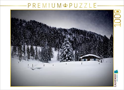 CALVENDO Puzzle Wintermärchen HEMMERSUPPENALM VIII (schwarz) 1000 Teile Puzzle quer | 1000 Teile Lege-Größe 64 x 48 cm Foto-Puzzle für glückliche Stunden von CALVENDO