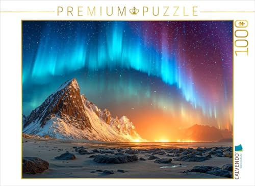 CALVENDO Puzzle Wo Himmel und Erde im Polarlicht verschmelzen | 1000 Teile Lege-Größe 64 x 48 cm Foto-Puzzle für glückliche Stunden von CALVENDO