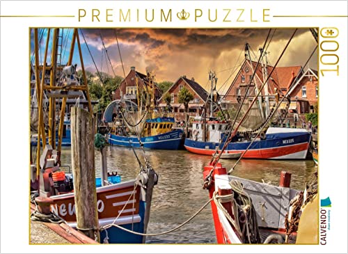 CALVENDO Puzzle Wunderschöne Hafenatmosphäre in Neuharlingersiel 1000 Teile Puzzle quer | Lege-Größe cm Foto-Puzzle für glückliche Stunden von CALVENDO