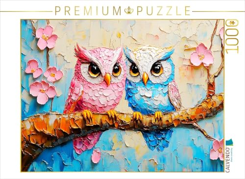 CALVENDO Puzzle Zaubehaftes Eulenpaar | 1000 Teile Lege-Größe 64 x 48 cm Foto-Puzzle für glückliche Stunden von CALVENDO