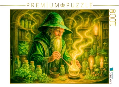 CALVENDO Puzzle Zauberer mischt uralten Trank mit magischen Kräutern | 1000 Teile Lege-Größe 64 x 48 cm Foto-Puzzle für glückliche Stunden von CALVENDO