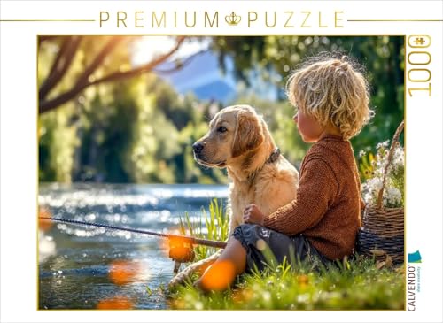 CALVENDO Puzzle Zwei Abenteurer warten auf den großen Fang | 1000 Teile Lege-Größe 64 x 48 cm Foto-Puzzle für glückliche Stunden von CALVENDO