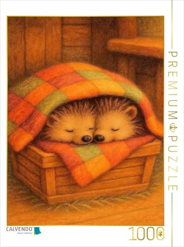 CALVENDO Puzzle Zwei Igel kuscheln unter Einer Decke | 1000 Teile Lege-Größe 48 x 64 cm Foto-Puzzle für glückliche Stunden von CALVENDO