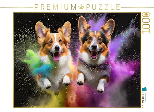 CALVENDO Puzzle Zwei Welsh Corgi Pembroke springen in Einer bunten Holi Pulver Farbwolke | 1000 Teile Lege-Größe 64 x 48 cm Foto-Puzzle für glückliche Stunden CALVENDO Puzzle Zwei Welsh Corgi Pembroke springen in Einer bunten Holi Pulver Farbwolke | 1000 Teile Lege-Größe 64 x 48 cm Foto-Puzzle für glückliche Stunden von CALVENDO
