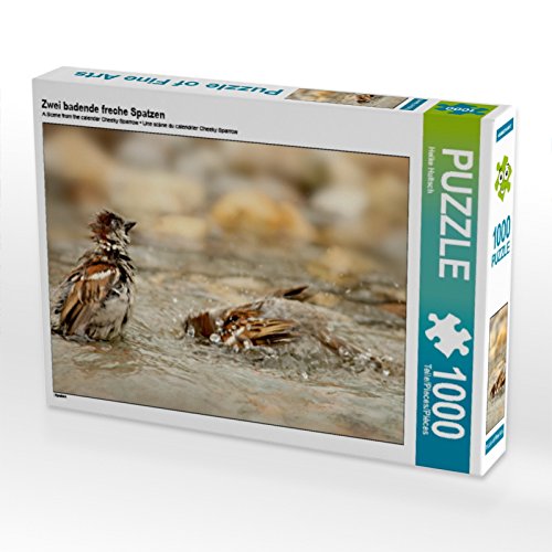 CALVENDO Puzzle Zwei badende freche Spatzen 1000 Teile Puzzle quer | 1000 Teile Lege-Größe 64 x 48 cm Foto-Puzzle für glückliche Stunden CALVENDO Puzzle Zwei badende freche Spatzen 1000 Teile Puzzle quer | 1000 Teile Lege-Größe 64 x 48 cm Foto-Puzzle für glückliche Stunden von CALVENDO