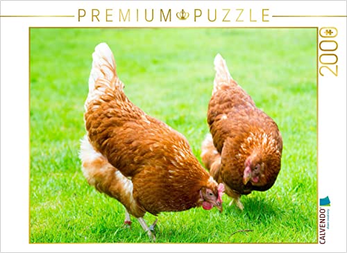 CALVENDO Puzzle Zwei glückliche Hühner 2000 Teile Lege-Größe 90 x 67 cm Foto-Puzzle Bild von Carola Vahldiek von CALVENDO