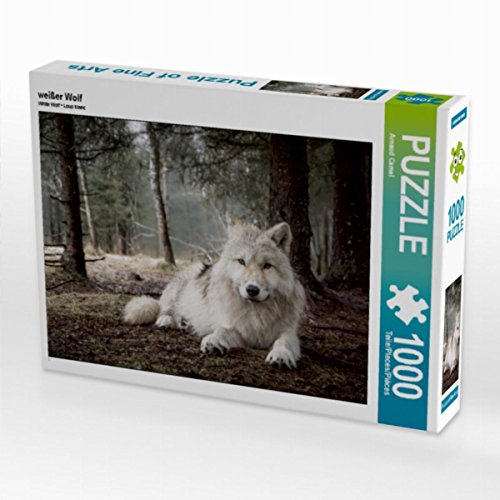 CALVENDO Puzzle weißer Wolf 1000 Teile Lege-Größe 64 x 48 cm Foto-Puzzle Bild von Arnaud von CALVENDO