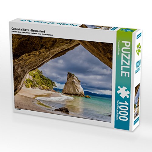 CALVENDO Puzzle Cathedral Cove - Neuseeland 1000 Teile Lege-Größe 64 x 48 cm Foto-Puzzle Bild von TomKli von CALVENDO