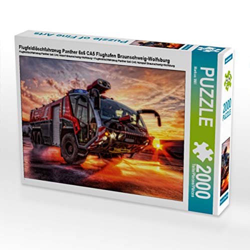 CALVENDO Puzzle Flugfeldlöschfahrzeug Panther 6x6 CA5 Flughafen Braunschweig-Wolfsburg | 2000 Teile Lege-Größe 90 x 67 cm Foto-Puzzle für glückliche Stunden von CALVENDO