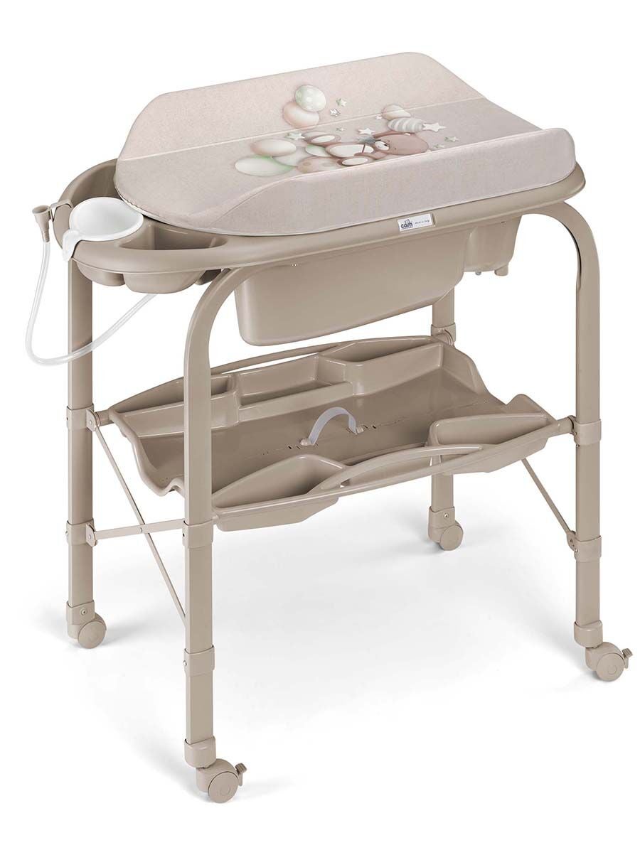 CAM Cambino Wickeltisch mit Badewanne, Weiß/Beige von CAM