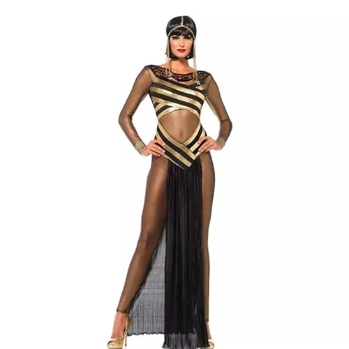 CAMDOM Ägyptische Göttin Kostüm Erwachsene Damen Halloween Kleid Schwarz Gold Königin Kleopatra Kostüm CAMDOM Ägyptische Göttin Kostüm Erwachsene Damen Halloween Kleid Schwarz Gold Königin Kleopatra Kostüm von CAMDOM
