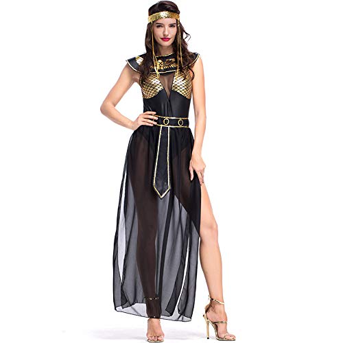 CAMDOM Ägyptische Göttin Kostüm Erwachsene Damen Halloween Kleid Schwarz Gold Königin Kleopatra Kostüm CAMDOM Ägyptische Göttin Kostüm Erwachsene Damen Halloween Kleid Schwarz Gold Königin Kleopatra Kostüm von CAMDOM