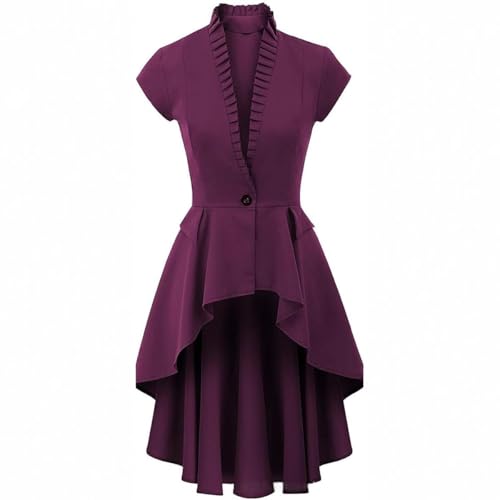 CAMDOM Damen Gothic Steampunk Frack Jacke Renaissance viktorianischer Vamp Wasserfall Weste Tops von CAMDOM