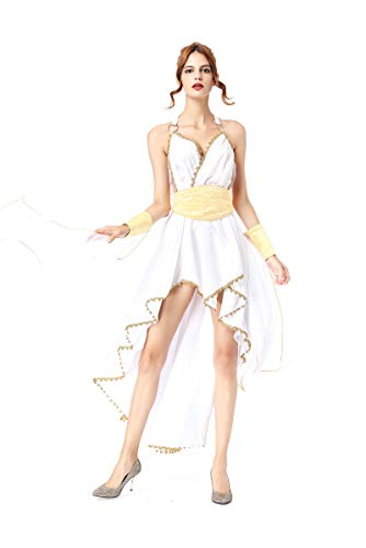 CAMDOM Griechisches Göttin-Kostüm, alte römische Dame, Kostüm, Erwachsenen-Outfits mit Zubehör für Damen, Halloween-Kostüm von CAMDOM