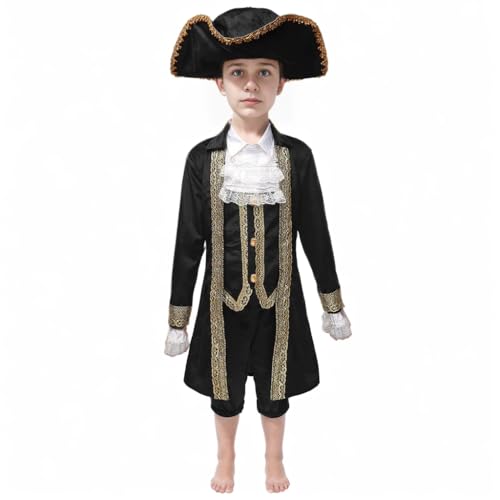 CAMDOM Historisches Kolonial-Kostüm für Jungen, Gründerväter, verkleiden sich George Washington Kostüm von CAMDOM