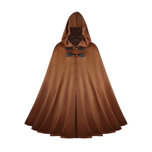CAMDOM Mittelalterlicher Herren-Umhang mit Kapuze, Wildleder-Umhang, Halloween, Cosplay-Kostüm CAMDOM Mittelalterlicher Herren-Umhang mit Kapuze, Wildleder-Umhang, Halloween, Cosplay-Kostüm von CAMDOM