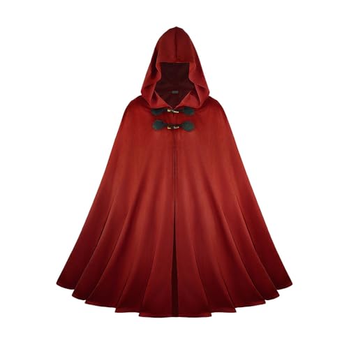 CAMDOM Mittelalterlicher Herren-Umhang mit Kapuze, Wildleder-Umhang, Halloween, Cosplay-Kostüm CAMDOM Mittelalterlicher Herren-Umhang mit Kapuze, Wildleder-Umhang, Halloween, Cosplay-Kostüm von CAMDOM