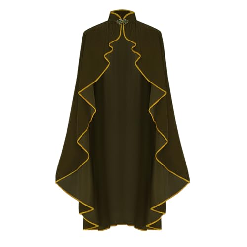 CAMDOM Mittelalterlicher Umhang für Damen, Stehkragen, Samt, goldfarbener Rand, Umhang, Halloween, Cosplay-Kostüme CAMDOM Mittelalterlicher Umhang für Damen, Stehkragen, Samt, goldfarbener Rand, Umhang, Halloween, Cosplay-Kostüme von CAMDOM