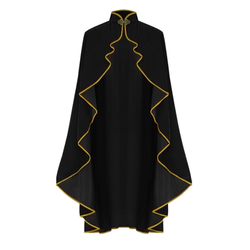 CAMDOM Mittelalterlicher Umhang für Damen, Stehkragen, Samt, goldfarbener Rand, Umhang, Halloween, Cosplay-Kostüme CAMDOM Mittelalterlicher Umhang für Damen, Stehkragen, Samt, goldfarbener Rand, Umhang, Halloween, Cosplay-Kostüme von CAMDOM
