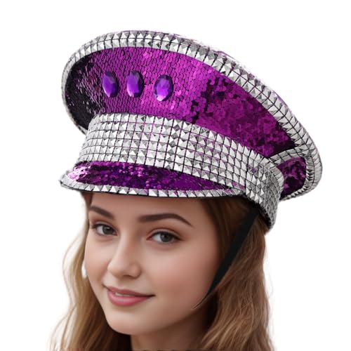 CAMDOM Pailletten Festival Hut Einzigartige Erwachsene Militär Kapitän Headwear Steampunk Kappe Cosplay Kostüm CAMDOM Pailletten Festival Hut Einzigartige Erwachsene Militär Kapitän Headwear Steampunk Kappe Cosplay Kostüm von CAMDOM