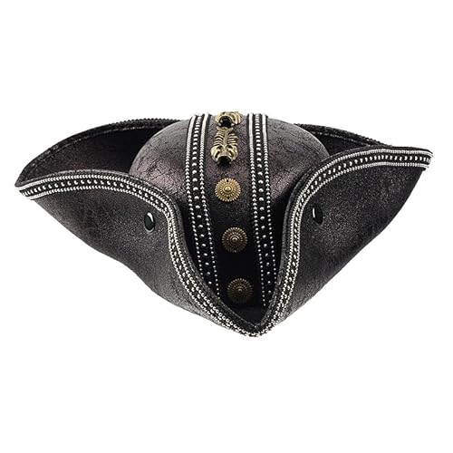 CAMDOM Piratenhut für Erwachsene, Halloween, Kolonialstil, Deluxe, Trikorner, Piratenhut, Kostümzubehör CAMDOM Piratenhut für Erwachsene, Halloween, Kolonialstil, Deluxe, Trikorner, Piratenhut, Kostümzubehör von CAMDOM