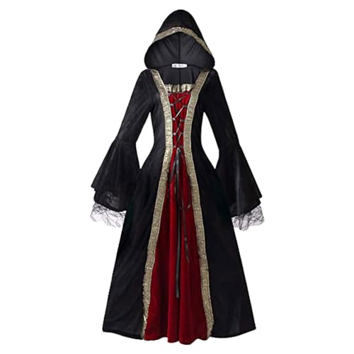 CAMDOM Renaissance Kleid für Damen Vintage Halloween Kleid Mittelalter Gothic Verkleidung Hexe Lustige Kostüm Outfits von CAMDOM