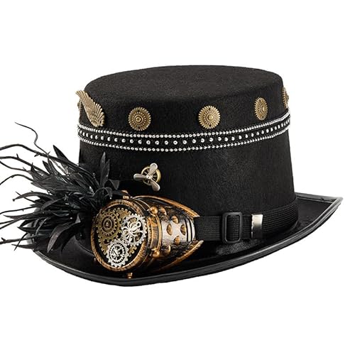 CAMDOM Unisex Steampunk Top Hüte mit Brille Halloween Kostüm Hüte für Damen Herren CAMDOM Unisex Steampunk Top Hüte mit Brille Halloween Kostüm Hüte für Damen Herren von CAMDOM