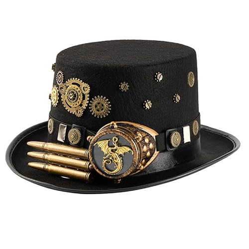 CAMDOM Unisex Steampunk Top Hüte mit Brille Halloween Kostüm Hüte für Damen Herren CAMDOM Unisex Steampunk Top Hüte mit Brille Halloween Kostüm Hüte für Damen Herren von CAMDOM
