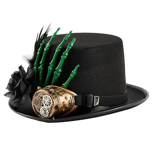 CAMDOM Unisex Steampunk Top Hüte mit Brille Halloween Kostüm Hüte für Damen Herren CAMDOM Unisex Steampunk Top Hüte mit Brille Halloween Kostüm Hüte für Damen Herren von CAMDOM