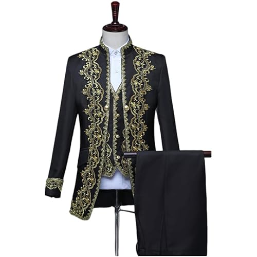 CAMDOM Viktorianisch Langarm Herren Anzug 3 Teilig Steampunk Prinz Kostüm Renaissance Gerichtsanzug Mittelalterliche Fashing Verkleidung Oberbekleidung Karneval Kostüm für Halloween und Cosplay von CAMDOM