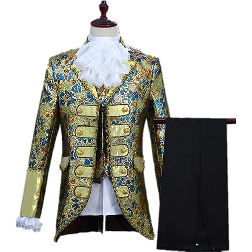 CAMDOM Viktorianische Herrenmantel Mittelalterlicher Palasthof Prinz Kostüm Steampunk Anzug Charmantes Bühnen Kostüm Cosplay Outfit Set Faschingskostüm CAMDOM Viktorianische Herrenmantel Mittelalterlicher Palasthof Prinz Kostüm Steampunk Anzug Charmantes Bühnen Kostüm Cosplay Outfit Set Faschingskostüm von CAMDOM
