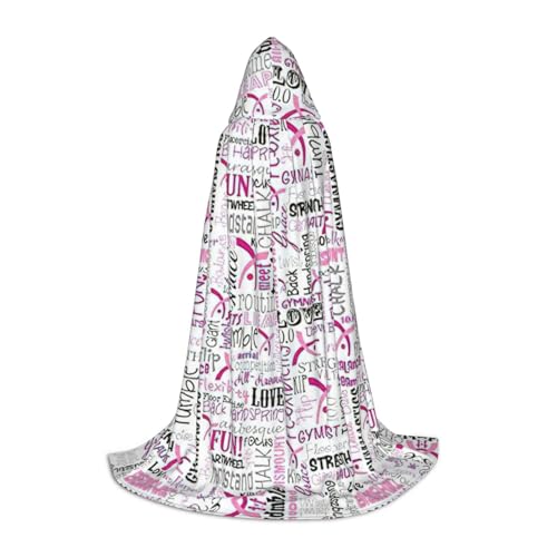 Gymnastikumhang mit rosa Druck, langer Kapuzenumhang, Mittelalterumhang, Renaissance-Umhang für Halloween-Kostüm Gymnastikumhang mit rosa Druck, langer Kapuzenumhang, Mittelalterumhang, Renaissance-Umhang für Halloween-Kostüm von CAMUO